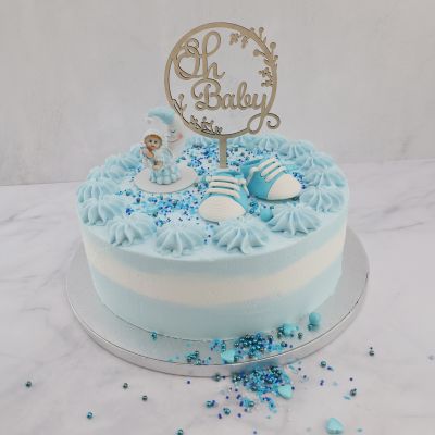 Motivtorte oh baby blau