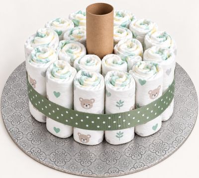 Windeltorte selber machen - so sieht es nach Schritt 4 aus