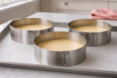 Glutenfreie Torte Rezept - drei Tortenböden werden separat gebacken